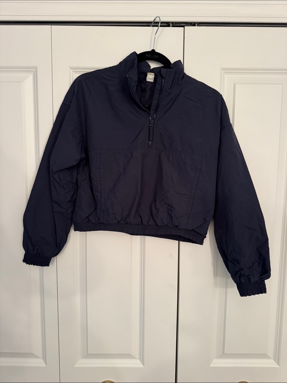 Old Navy Navy Blue Kids Cropped Raincoat Jacket